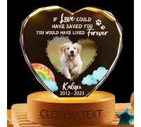 Personalized Pet Memorial Photo Crystal Lamp Custom Loss of Dog Cat Crystal Night Light Dog Remembrance Picture Frame Keepsake Always in Our Heart Sympathy Gift for Pet Owner Birthday Christmas,06