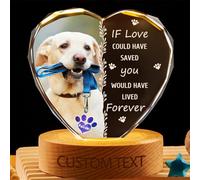 Personalized Pet Memorial Photo Crystal Lamp Custom Loss of Dog Cat Crystal Night Light Dog Remembrance Picture Frame Keepsake Always in Our Heart Sympathy Gift for Pet Owner Birthday Christmas,02