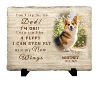 Personalized Pet Memorial Stone Custom Dog Memorial Gifts for Loss of Dog with Photo Name Date Dog Remembrance Gift Loss of Dog Sympathy Gift for Dog Cat Lovers (WS10)