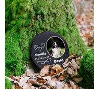 Personalized Pet Memorial Stone, for Dogs and Cats | Custom Laser-Etched Weatherproof Garden Grave Marker | Natural Stone Bereavement Headstone Sympathy Gift (25cm)