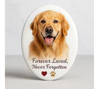 Personalized Pet Memorial Stones, Eternal Porcelain Photo with Vivid Portraits Color Text, Gifts for Someone Who Lost a Loved One, or Pet, Dog, Cat (Medium)