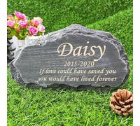 Personalized Pet Memorial Stones for Cat Dog Laser Engraved with Any Message, Cat Tombstone Grave Makers Dog Headstone Outdoor Decorative Memorial Garden Stone for Any Animal Loss of Pet Gifts