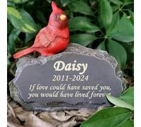 Personalized Pet Memorial Stones for Cat Dog Laser Engraved with Any Message, Cat Tombstone Grave Makers Dog Headstone Outdoor Decorative Memorial Garden Stone for Any Animal Loss Pet Gifts