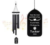 Personalized Pet Memorial Wind Chimes-26 Lightweight Wind Chimes for Outside-Pet Memorial Gifts for Dogs-Sympathy Gifts for Loss of Dog