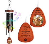 Personalized Pet Memorial Wind Chimes for Outdoor & Indoor, Pet | Dog Memorial Gifts for Garden, Wind Chimes with Text Photo