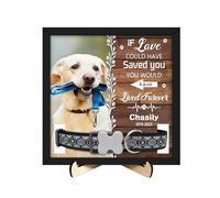 Personalized Pet Memorial Wood Picture Frame With Collar Holder Custom Memorial Pet Collar Sign with Photo Dog Lover Gift Pet Sympathy Frame In Loving Memory Pet Loss Gifts (A-2)