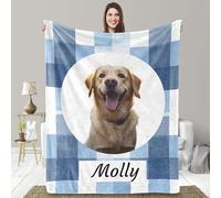 Personalized Pet Photo Blanket, Custom Pet Blanket,Custom Dog Gift with Photo and Name, Dog Portrait Gifts- Memorial Gifts for Cute Lover, Forever & Always Special Day gifts for your loved ones