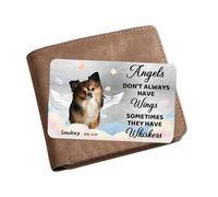 Personalized Pet Photo Memorial Wallet Card Inserts Custom In Loving Memory Wallet Card Angels Don't Always Have Wings Sometimes They Have Whiskers Cards Sympathy Cards Gift for Loss Of Dog Cat,01