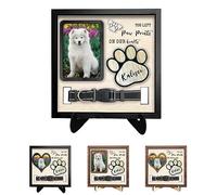 Personalized Pet Photo Name Picture Frame You Left Paw Prints on Our Heart Pet Loss Sign Dog Sympathy Gifts Sentimental Quote Keepsake Picture Frame for Family Dog Lover