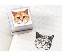 Personalized Pet Stamp - Custom Dog or Cat Portrait Face - Gift Idea for Animal Lovers (White)