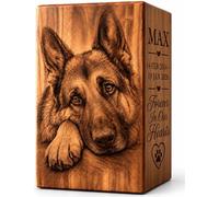 Personalized Pet Urn for Dog & Cat Ashes, Custom Engraved Wooden Memorial | Personalized Photo Engraved Pet Urn for Dog or Cat Ashes, Solid Wood Memorial Keepsake for Lasting Remembrance