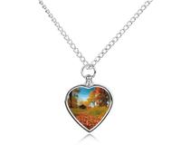 Personalized Pet Urn Necklace for Ashes Titanium Steel Gallery For Fall Cremation Jewelry with Funnel Kit Memorial Necklace Keepsake Gift Custom Photo Pendant for Dogs Cats Loved Ones