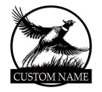 Personalized Pheasant Metal Wall Art, Custom Name Sign for Hunters, Game Bird Decor, Room Office Decor, Man Cave Cabin Lodge Farmhouse, Outdoor Hunting Enthusiast, Birthday Christmas (Style-3)
