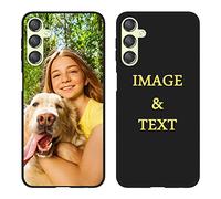 Personalized Phone Case for Galaxy A24 6.5 Inch Custom Multiple Picture Name Anti-Drop Case Birthday Gift for Family and Men Women Soft Case Full Protective Cover Slim Fit No Peeling Black