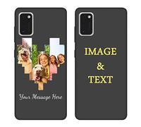 Personalized Phone Case for Samsung Galaxy A41 6.1 Inch Custom Multiple Picture Anti-Drop Case Customized Name Soft Case Birthday Gift for Men Women Photo Text Full Protective Cover Slim Fit Black