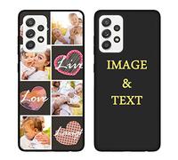 Personalized Phone Case for Samsung Galaxy A52s 5G Customize Collage Photo Images Anti-Drop Case Customized Text Soft Case Gift for Family Friends Women Photo Full Protective Cover Slim Fit Black