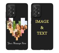 Personalized Phone Case for Samsung Galaxy A53 5G 6.5 Inch Custom Multiple Picture Anti-Drop Case Customized Name Soft Case Birthday Gift for Men Women Photo Text Full Protective Cover Slim Fit Black