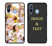 Personalized Phone Case for Samsung Galaxy A8s Custom Collage Images Anti-Drop Case Customized Name Soft Case Gift for Family Men Women Photo Full Protective Cover Slim Fit Black…