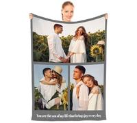 Personalized photo blanket is a surprise gift for friends, family, father, mother, children, girlfriend, boyfriend on birthday, Christmas, Halloween, wedding and anniversary