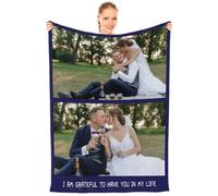 Personalized photo blanket is a surprise gift for friends, family, father, mother, children, girlfriend, boyfriend on birthday, Christmas, Halloween, wedding and anniversary