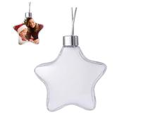 Personalized Photo Christmas Ball Ornament, Custom Picture Bauble, Customised Photos Ornaments, Holiday Tree Decoration, Xmas Gifts for Mom, Dad, Kids, Pets (White-Star)