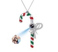 Personalized Photo Christmas Candy Canes Ornament - Custom Photo Projection Pendant with Picture Inside, Custom Xmas Tree Decoration Bauble 2025, Gifts for Family Couples Ornament (Canes)