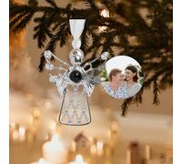 Personalized Photo Christmas Ornament, Custom Projection Snowflake Pendant, 2025 Tree Decoration & Family Memorial Keepsake