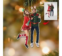Personalized Photo Christmas Ornaments 2025, Custom Couple Lover Ornament, Customized Xmas Decor Gifts for Christmas Tree, 2D Thickened Acrylic Keepsake Gifts for Husband Wife Girlfriend Boyfriend