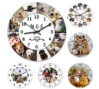 Personalized Photo Clock, Custom Round Photo Wall Clock, Custom Photo and Text Personalized Wall Clock - Battery Operated Silent Non Ticking Clock Decor for Kitchen, Living Room, Bathroom, Office