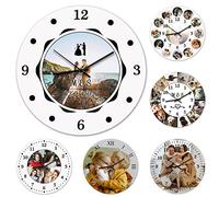 Personalized Photo Clock, Custom Round Photo Wall Clock, Custom Photo and Text Personalized Wall Clock - Battery Operated Silent Non Ticking Clock Decor for Kitchen, Living Room, Bathroom, Office