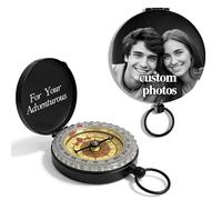 Personalized Photo Compass with Text Fluorescent Scale Compasses Survival Gifts for Hiking Camping Hunting Map Navigation Tool (Compass 1)