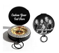 Personalized Photo Compass with Text Fluorescent Scale Compasses Survival Gifts for Hiking Camping Hunting Map Navigation Tool (Compass 2)
