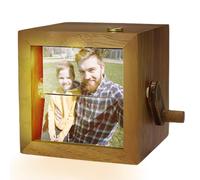 Personalized Photo Flip Box for Couples - Custom Hand-Cranked Wooden Mechanical Photo Album, Picture Frame Gift for Friends, Family, Christmas, Valentine's Day, Birthday