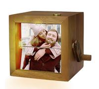 Personalized Photo Flip Box with Light, Custom Hand-Cranked Memory Album, 8/16 Photos, Gift for Weddings, Birthdays, Mother's Day, Christmas