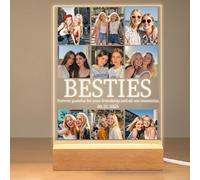 Personalized photo frame with night light, customized photo frame with photo besties, customized girlfriend gift with photo, very suitable for girlfriend female friend's birthday gift