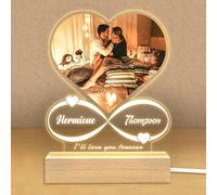Personalized Photo Gifts for Boyfriend Girlfriend Women Couple,Custom Picture Frames Acrylic Plaque Night Light for Best Friend Birthday Gifts,Customizable Gifts for Christmas Day