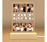 Personalized Photo Gifts for Boyfriend Girlfriend Women Couple,Custom Picture Frames Acrylic Plaque Night Light for Best Friend Birthday Gifts,Customizable Gifts for Christmas Day