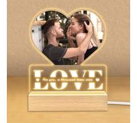 Personalized Photo Gifts for Boyfriend Girlfriend Women Couple,Custom Picture Frames Acrylic Plaque Night Light for Best Friend Birthday Gifts,Customizable Gifts for Christmas Day