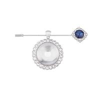 Personalized Photo Insert Wedding Outfits Shawls Charm Brooch Bag Easy Installation Rhinestone Accent Design Photo Holder Brooch, フリーサイズ