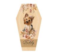 Personalized Photo Jewelry Box Pet Urn Puppy Cremation Photo Frame Wooden Box Does Not Fade Dogs Ashes (Beige)