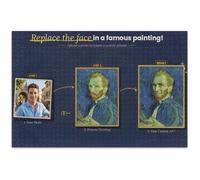 Personalized Photo Jigsaw Puzzle - Upload Your Photo to Replace the Face in a Famous Painting, Custom Funny Puzzle Gift