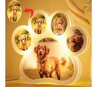 Personalized Photo LED Night Light Pet Dog Cat Paw Customized Pictures USB Tablet Lamp for Anniversary Christmas Lover Gifts (1 Color,3)