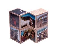 Personalized Photo Magic Cube - Custom 15-Side Wood Picture Block with Foldable Design | 4.7x4.7x1.6 Inch Multiphoto Display for Creative Home Decor