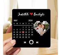 Personalized Photo Music Album Fridge Magnet,Custom Refrigerator Magnet with Built-In Music Player, Wall Photo Sticker Can Play Songs Valentine's Day Wedding Gift for Couple