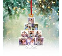 Personalized Photo Ornament Custom Christmas Ornaments Customized Xmas Tree Decor with Image/Text Double-Sided Print Acrylic Ornament with Ribbon (Xmas Tree)
