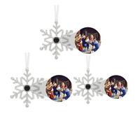 Personalized Photo Ornament for Christmas Tree, Custom Snowflake Ornament with Picture Inside, Decorative Hanging Ornament Snowflake Photo Projection Pendant for Xmas Party Gifts