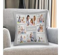 Personalized Photo Pillow Cover Custom Cushion Case with Your Pictures & Name Unique Gift Idea for Friends, Family, Couples - Holiday or Birthday