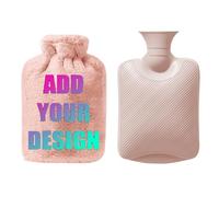Personalized Photo Plush Hot Water Bottle with Faux Fluffy Cover - 1000ML-Custom Text & Image Warming Flask for Winter, Unique Gift for Couples, Women & Men - Cozy Plush Hot Water Container
