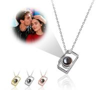 Personalized Photo Projection Necklace,Custom Necklace with Picture Inside,Customized Camera Pendant Neck-lace for Women,Custom Christmas Photo Neck-laces Jewelry Gifts for Mom Wife