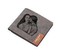 Personalized Photo Sketch Wallet for Men, DIY Custom Portrait PU Leather Wallet, Father's Day & Valentine's Gifts for Him, Mens Wallets & Leather Gift Ideas